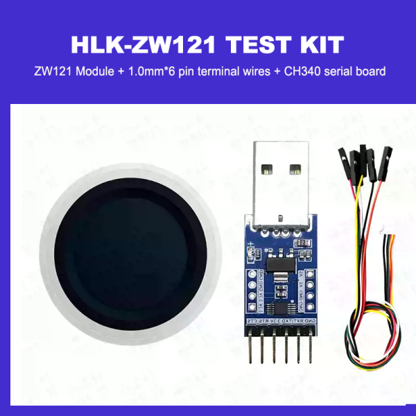 Hi-link fingerprint recognition module ZW121 low-power finger detection capacitive fingerprint acquisition sensor switch testboard
